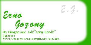 erno gozony business card